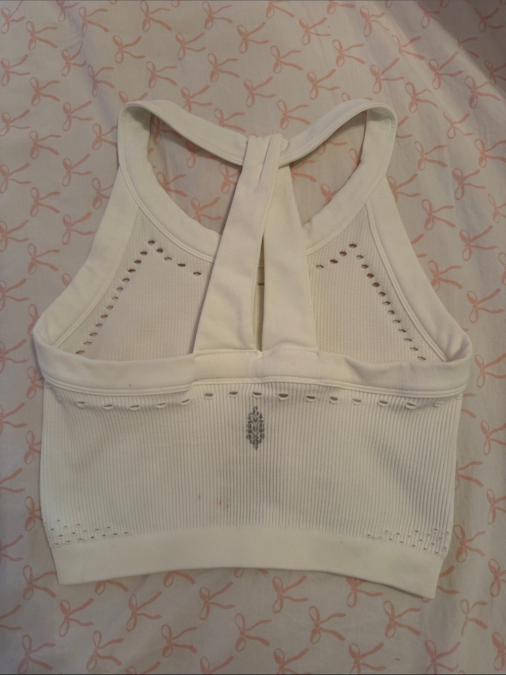 White Ribbed FP Movement Crop Tank - Picture 3 of 4